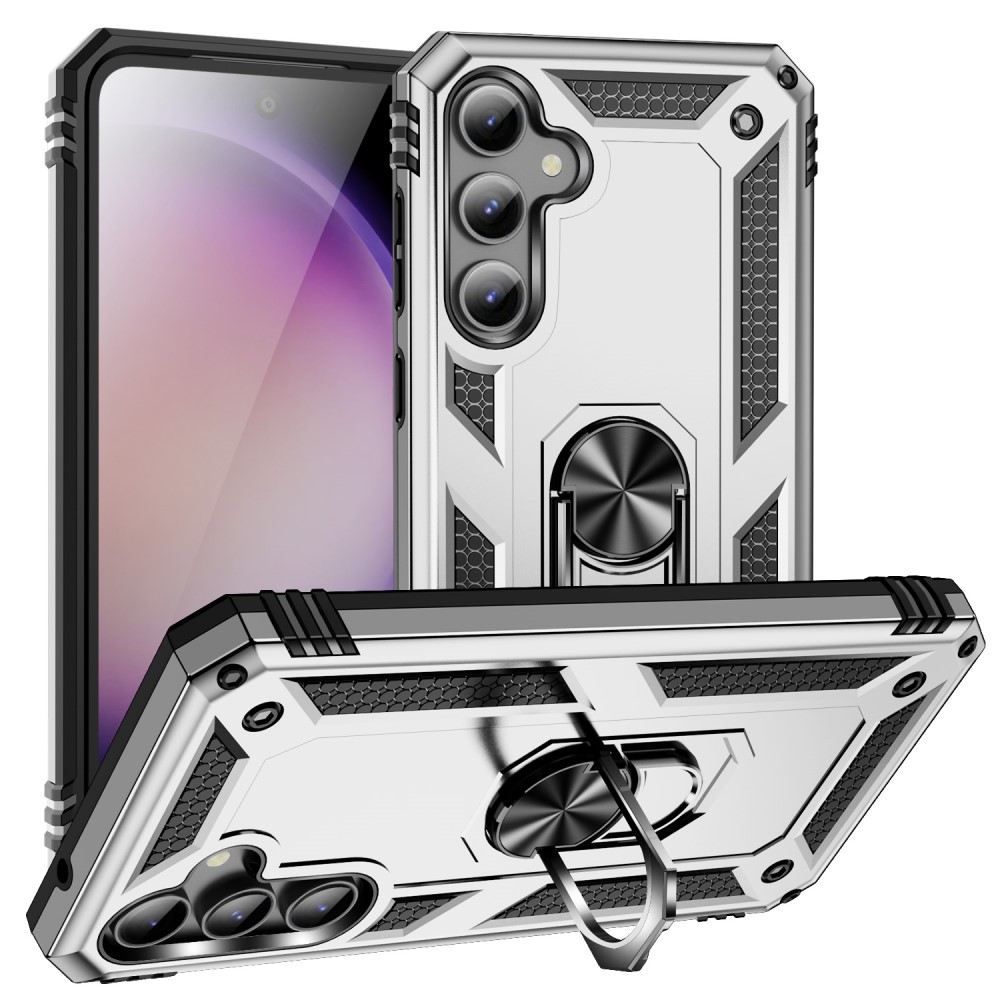  Samsung Galaxy S23 FE Skal Ring Hybrid Armor Silver