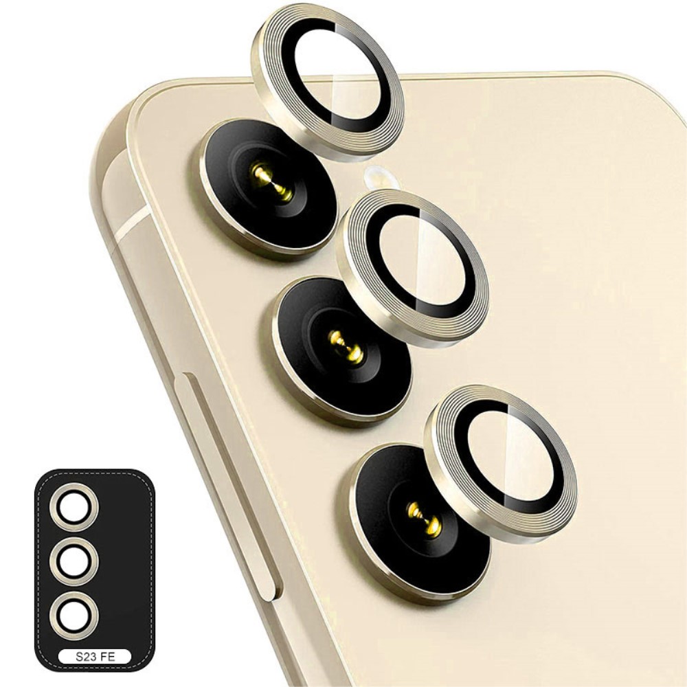 ENKAY ENKAY Galaxy S23 FE Linsskydd Aluminium Härdat Glas Guld
