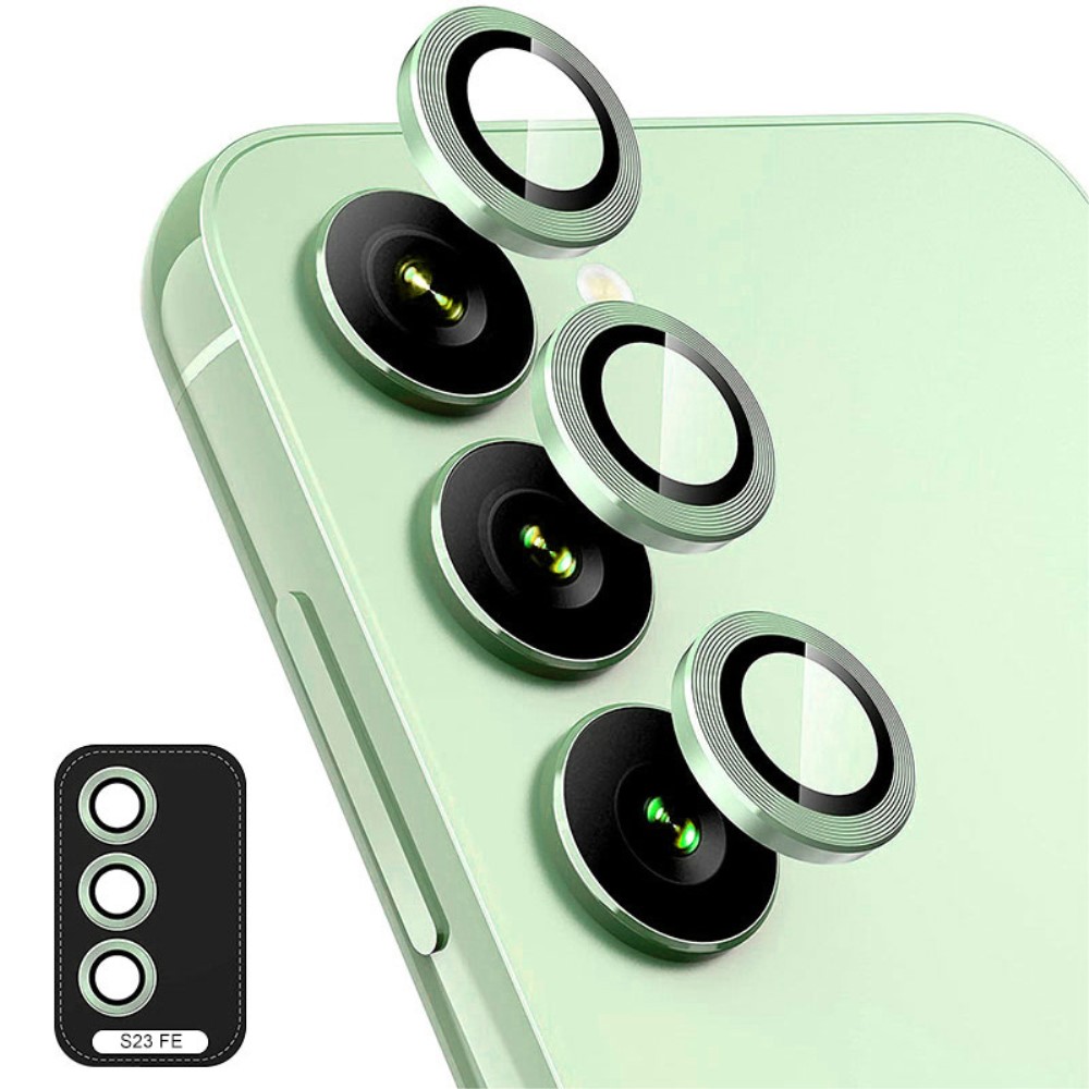 ENKAY ENKAY Galaxy S23 FE Linsskydd Aluminium Härdat Glas Grön