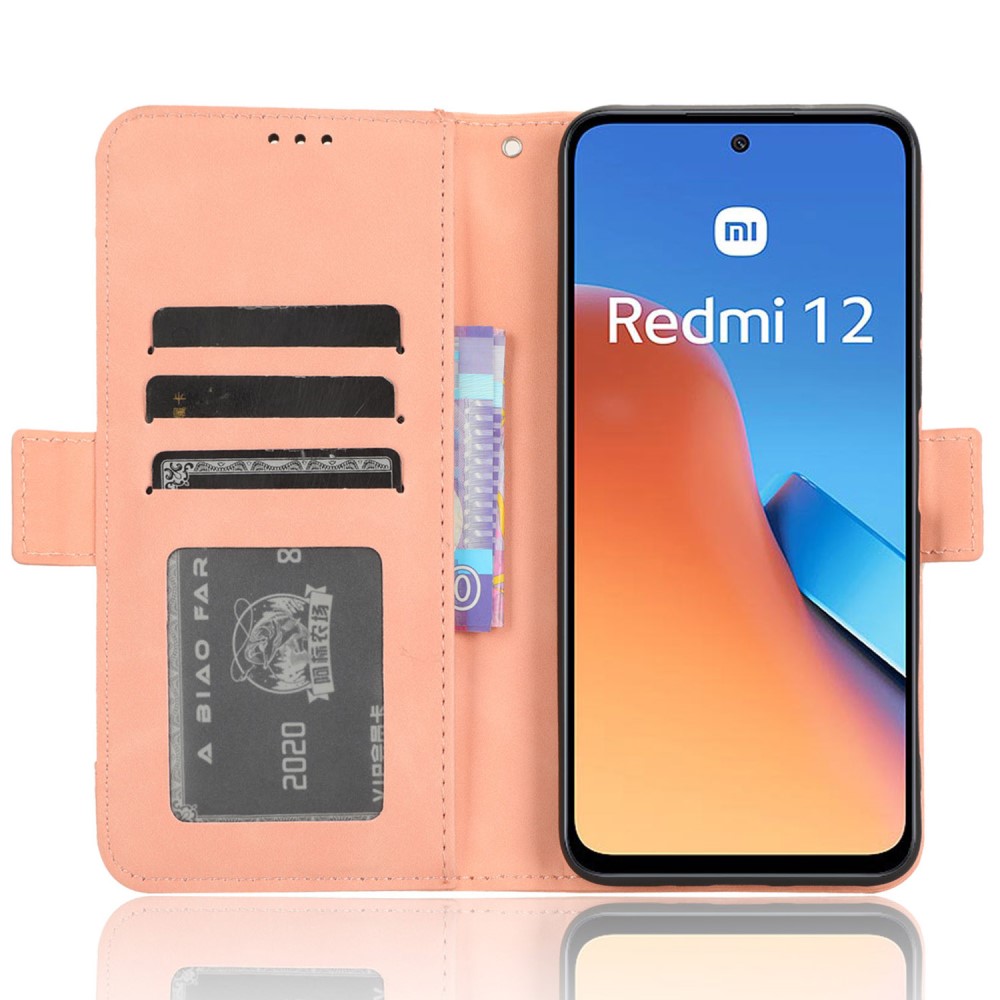  Xiaomi Redmi 12 5G/4G Fodral Med Avtagbart Kortfodral Rosa