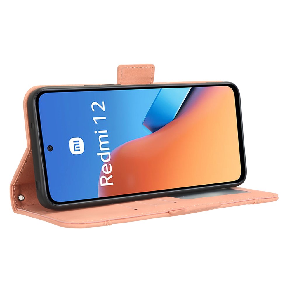  Xiaomi Redmi 12 5G/4G Fodral Med Avtagbart Kortfodral Rosa