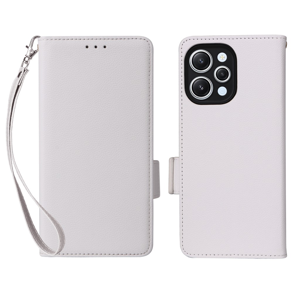  Xiaomi Redmi 12 5G/4G Fodral Litchi Läder Vit
