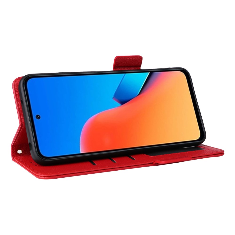  Xiaomi Redmi 12 5G/4G Fodral Litchi Läder Röd