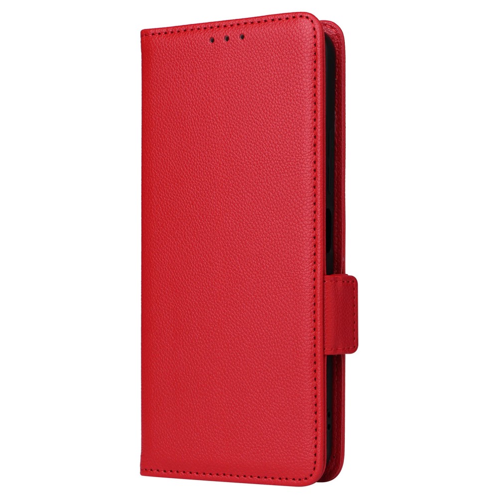  Xiaomi Redmi 12 5G/4G Fodral Litchi Läder Röd