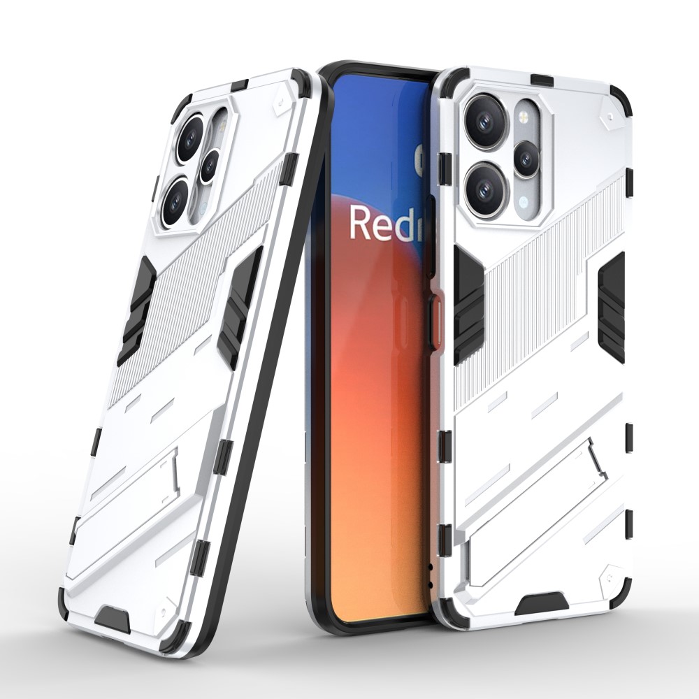  Xiaomi Redmi 12 5G/4G Skal Kickstand Hybrid Armor Vit