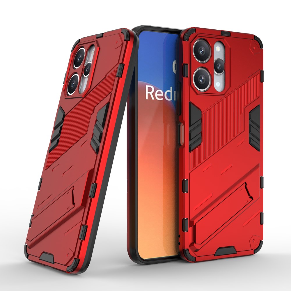  Xiaomi Redmi 12 5G/4G Skal Kickstand Hybrid Armor Röd