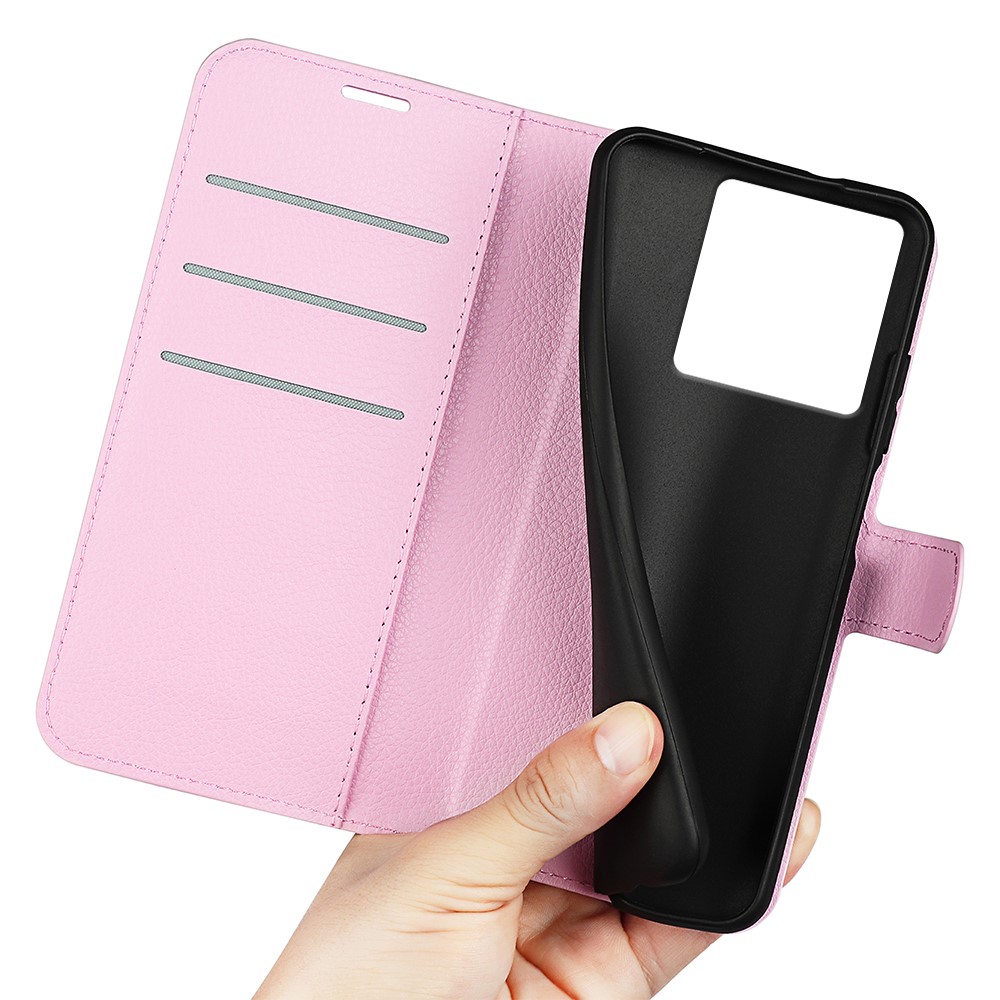  Xiaomi 13T / 13T Pro Fodral Litchi Läder Ljus Rosa