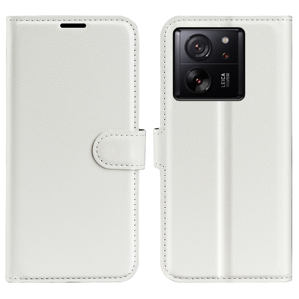  Xiaomi 13T / 13T Pro Fodral Litchi Läder Vit