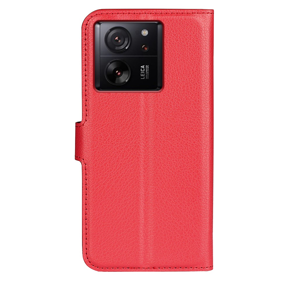  Xiaomi 13T / 13T Pro Fodral Litchi Läder Röd