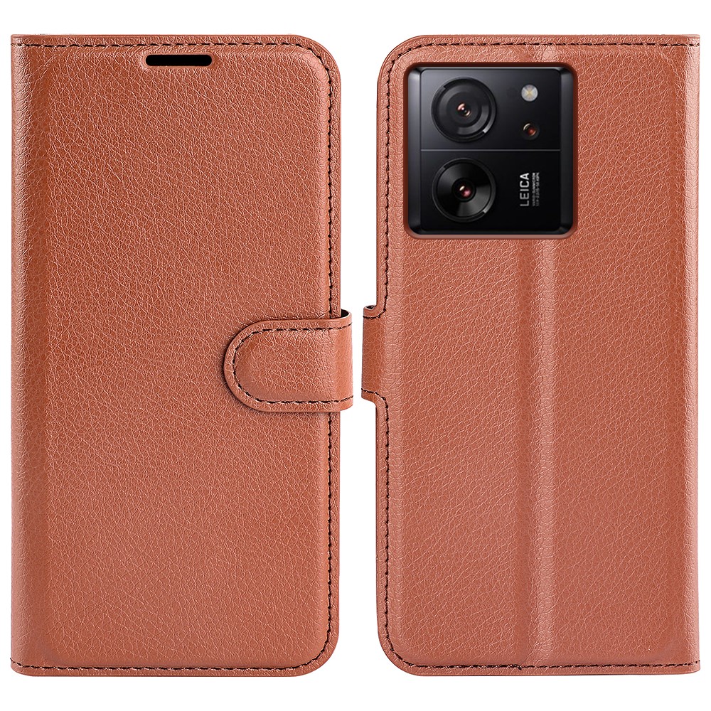  Xiaomi 13T / 13T Pro Fodral Litchi Läder Brun