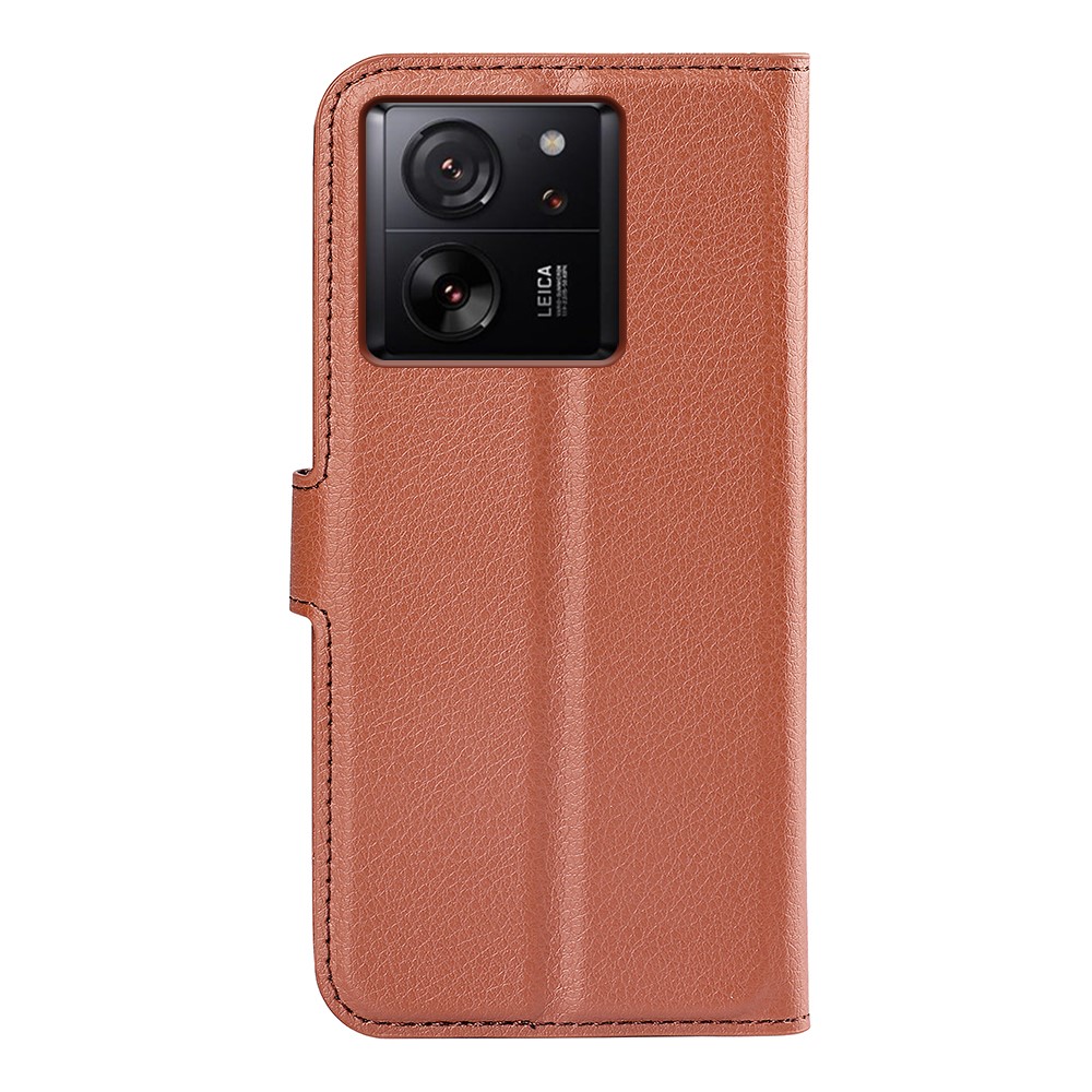  Xiaomi 13T / 13T Pro Fodral Litchi Läder Brun