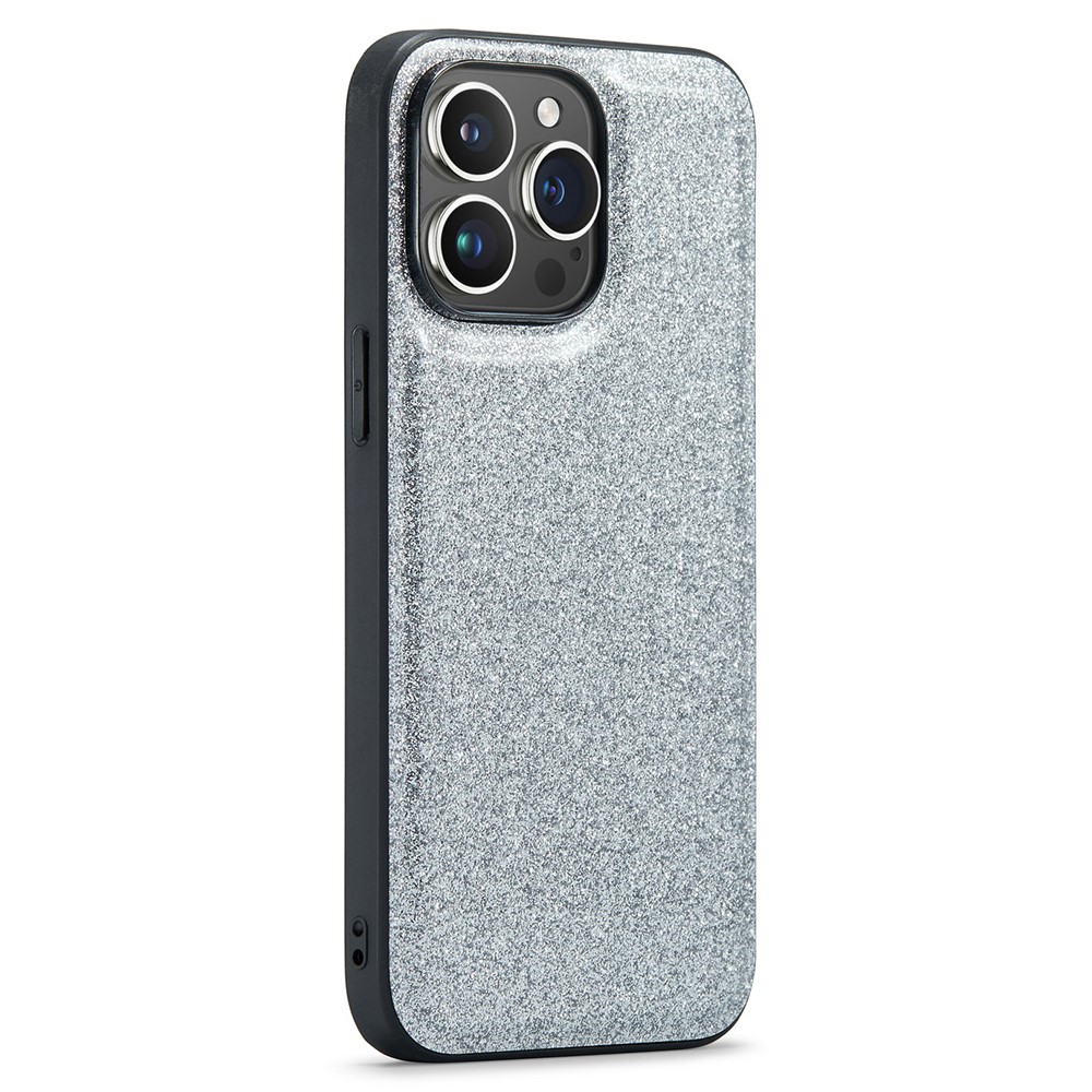 DG.MING DG.MING iPhone 14 Pro Skal Läder Glitter Silver