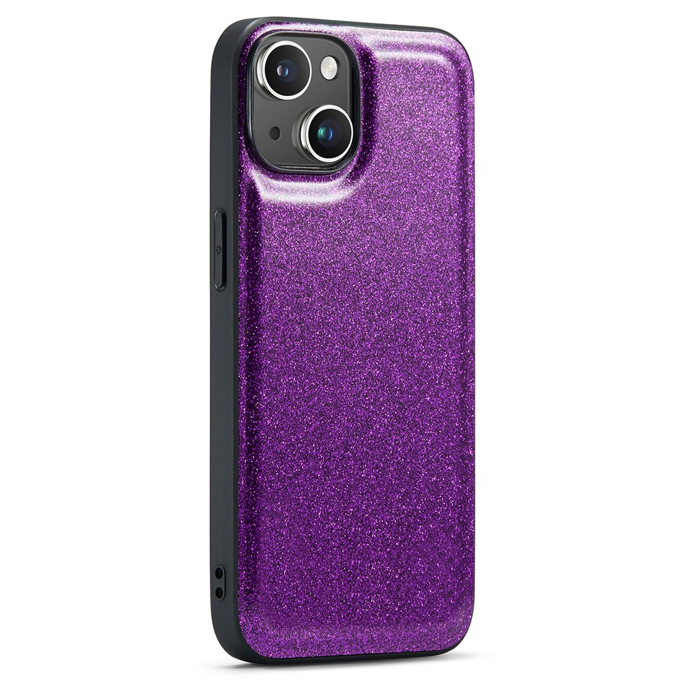 DG.MING DG.MING iPhone 14 Skal Läder Glitter Lila