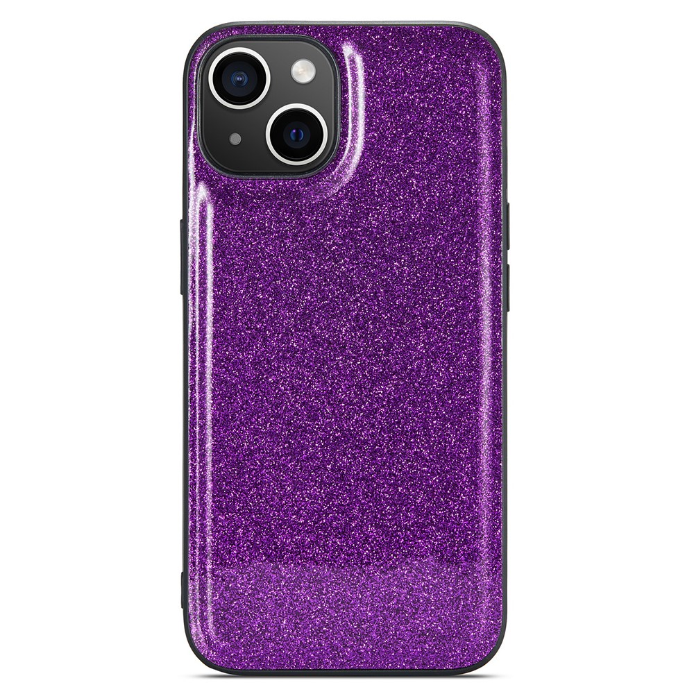 DG.MING DG.MING iPhone 14 Skal Läder Glitter Lila