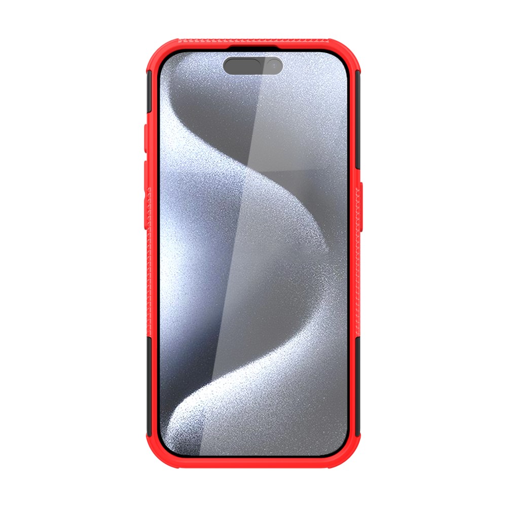  iPhone 15 Pro Max Stöttåligt Skal med Stöd Röd