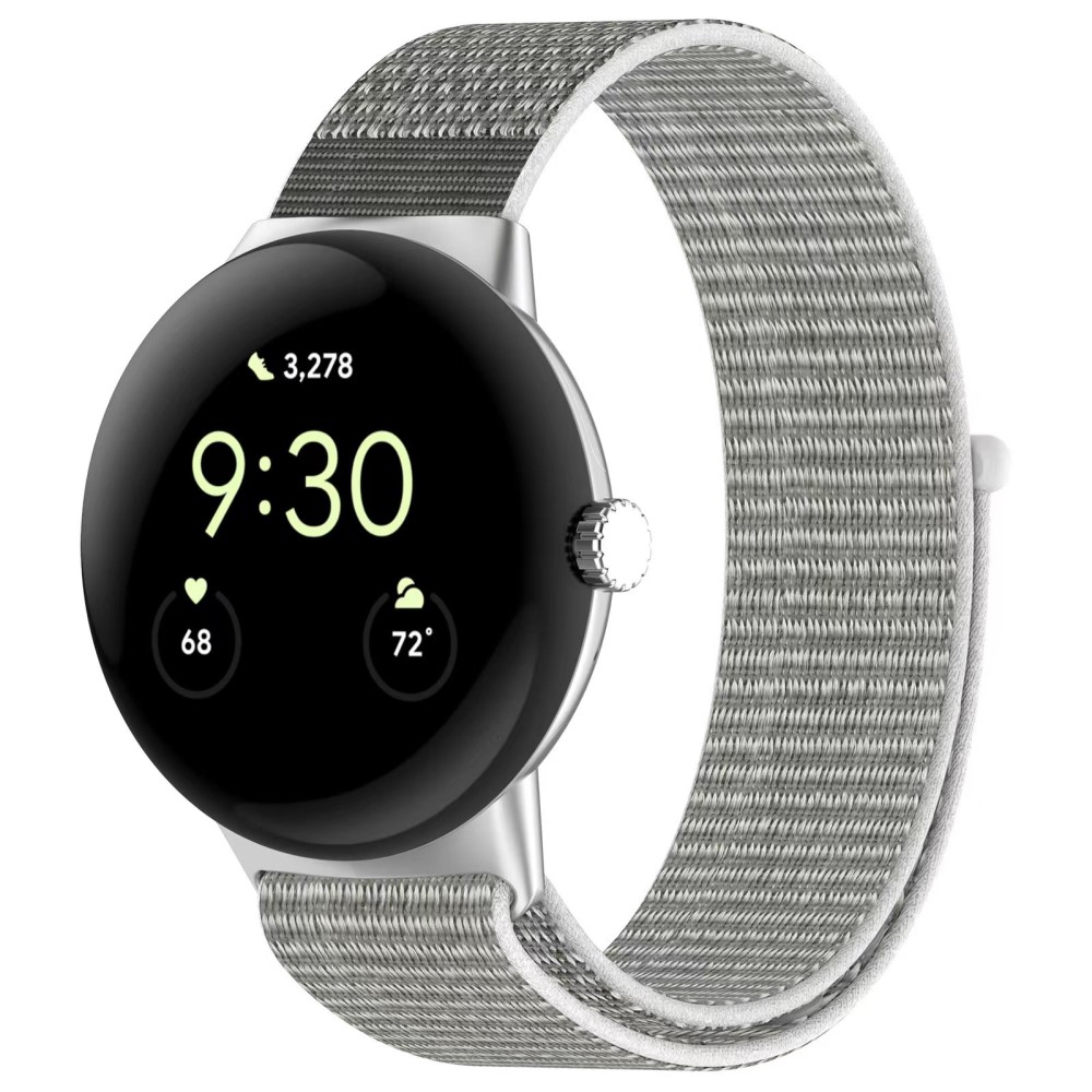  Google Pixel Watch / Watch 2 Nylon Loop Armband Militär Grön