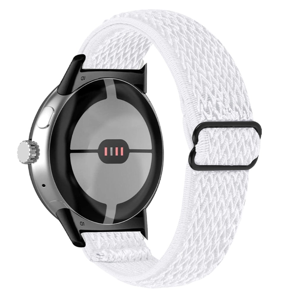  Google Pixel Watch / Watch 2 Justerbart Nylon Armband Vit