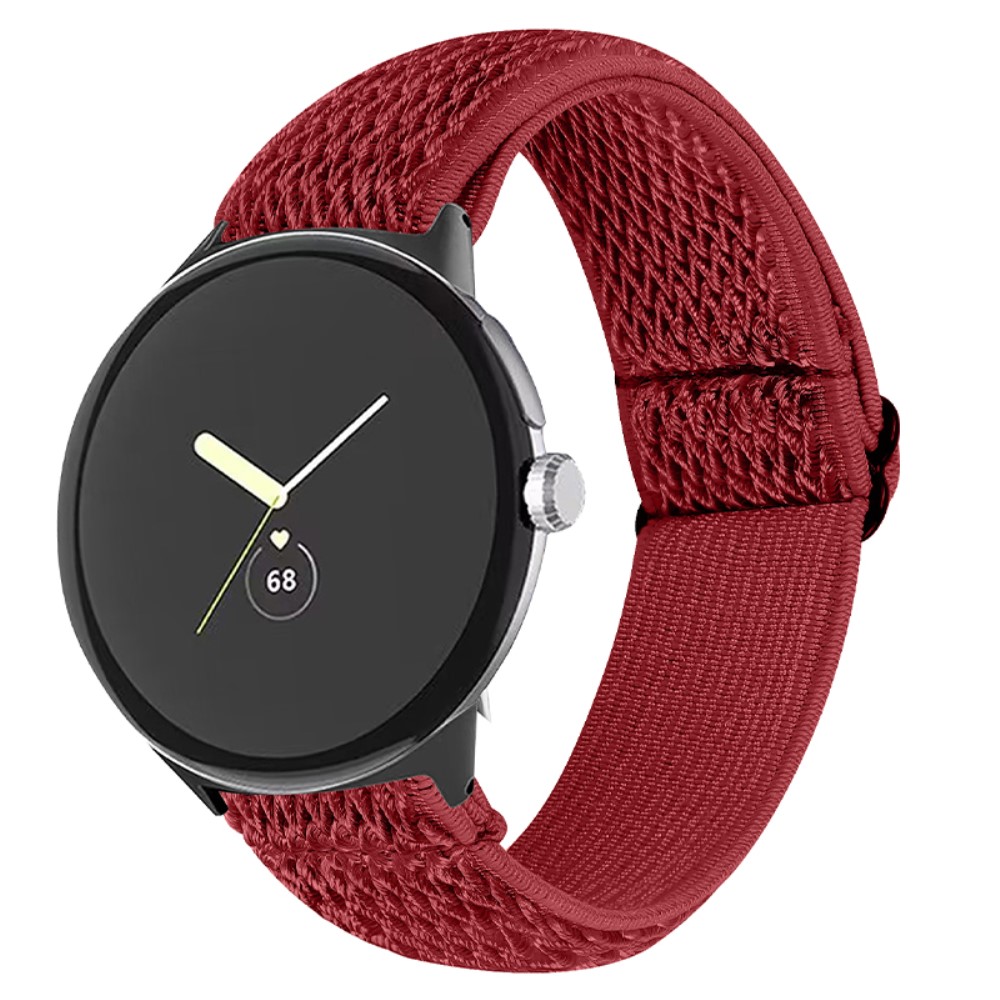  Google Pixel Watch / Watch 2 Justerbart Nylon Armband Röd