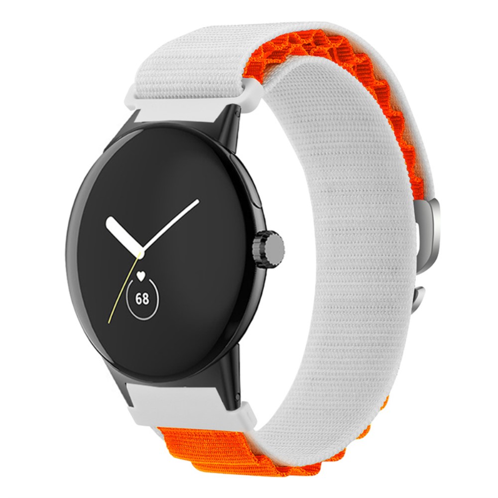  Google Pixel Watch / Watch 2 Armband Nylon Pro Vit/Orange