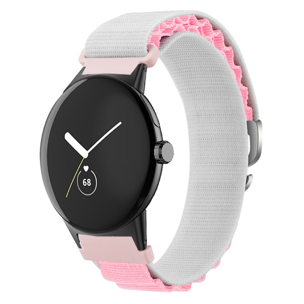  Google Pixel Watch / Watch 2 Armband Nylon Pro Vit/Rosa