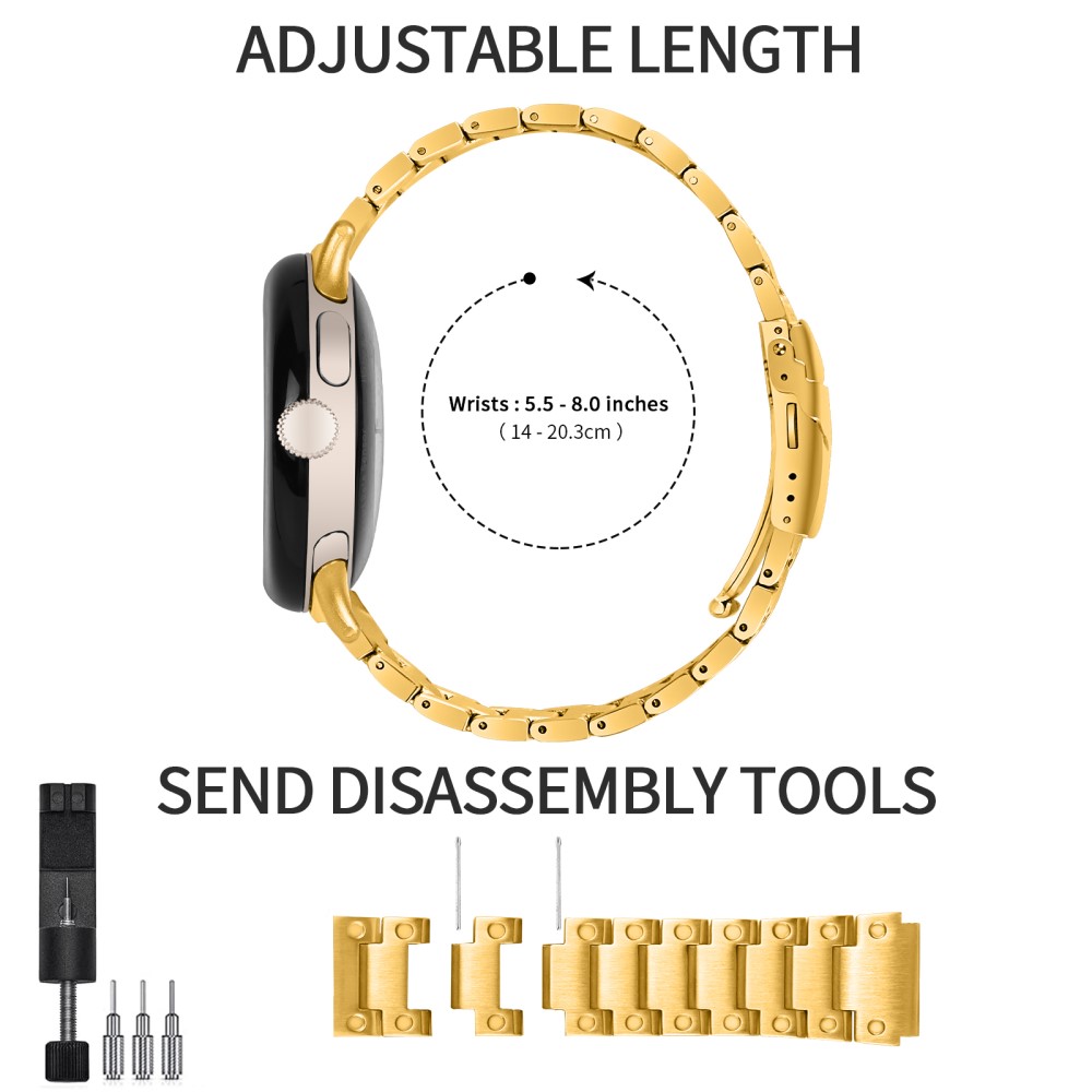  Lyxigt Metallarmband Google Pixel Watch / Watch 2 Guld