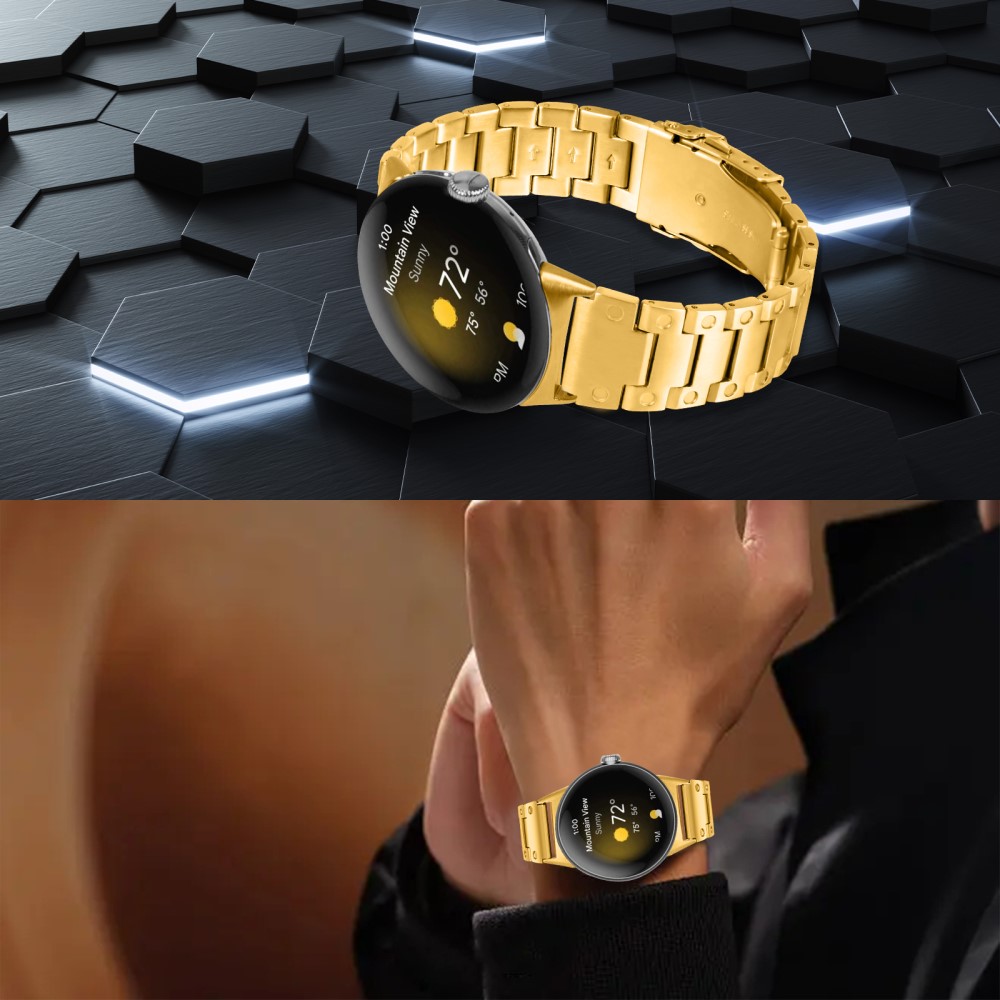  Lyxigt Metallarmband Google Pixel Watch / Watch 2 Guld