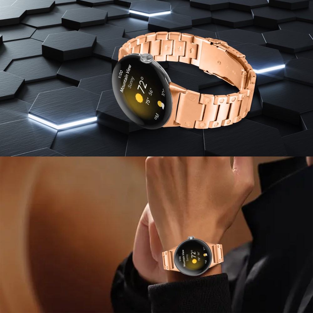  Lyxigt Metallarmband Google Pixel Watch / Watch 2 Roséguld