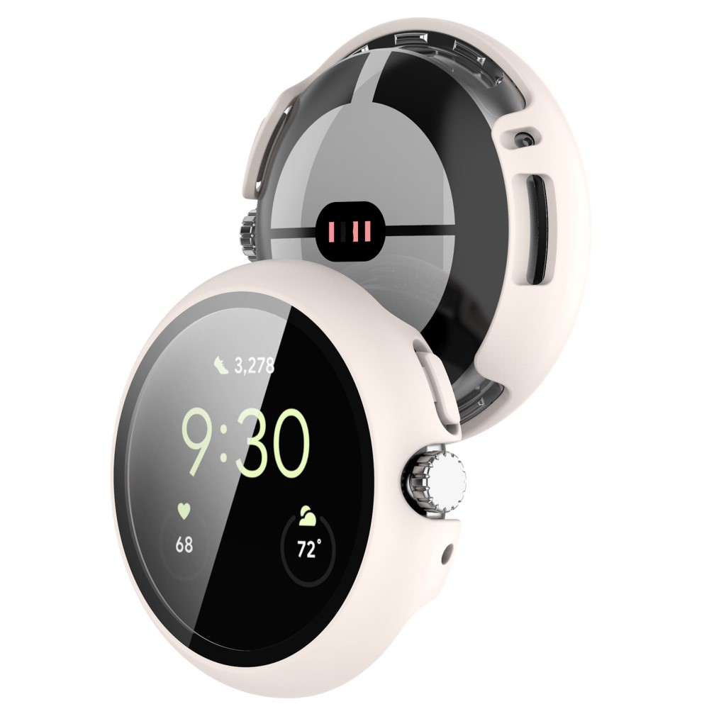  Google Pixel Watch / Watch 2 Skal Med Härdat Glas Vit