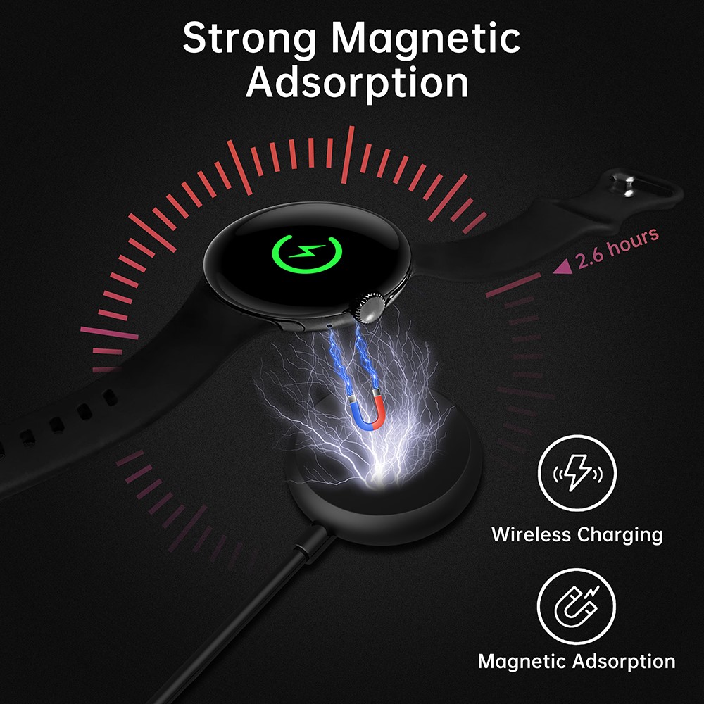  1m Magnetisk USB-C Laddare Google Pixel Watch Vit