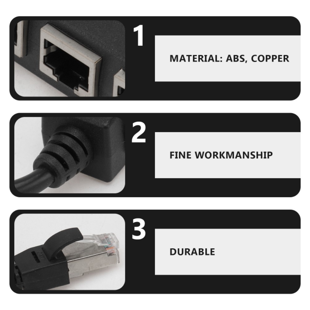  4in1 RJ45 Hubb/Nätverksadapter Svart