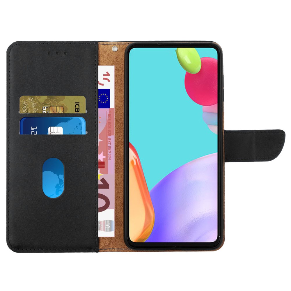  Motorola Moto G84 5G Fodral Äkta Läder Svart