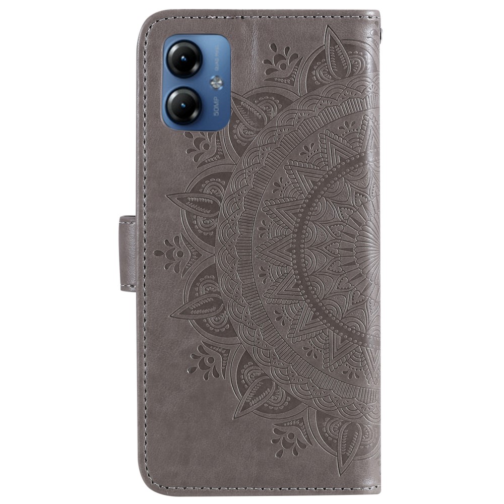  Motorola Moto G54 5G Fodral Mandala Läder Grå