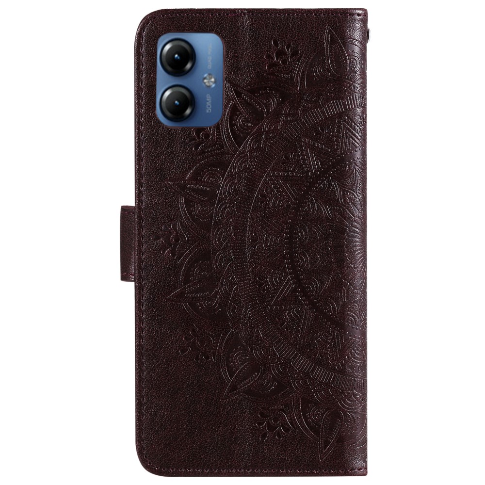  Motorola Moto G54 5G Fodral Mandala Läder Brun