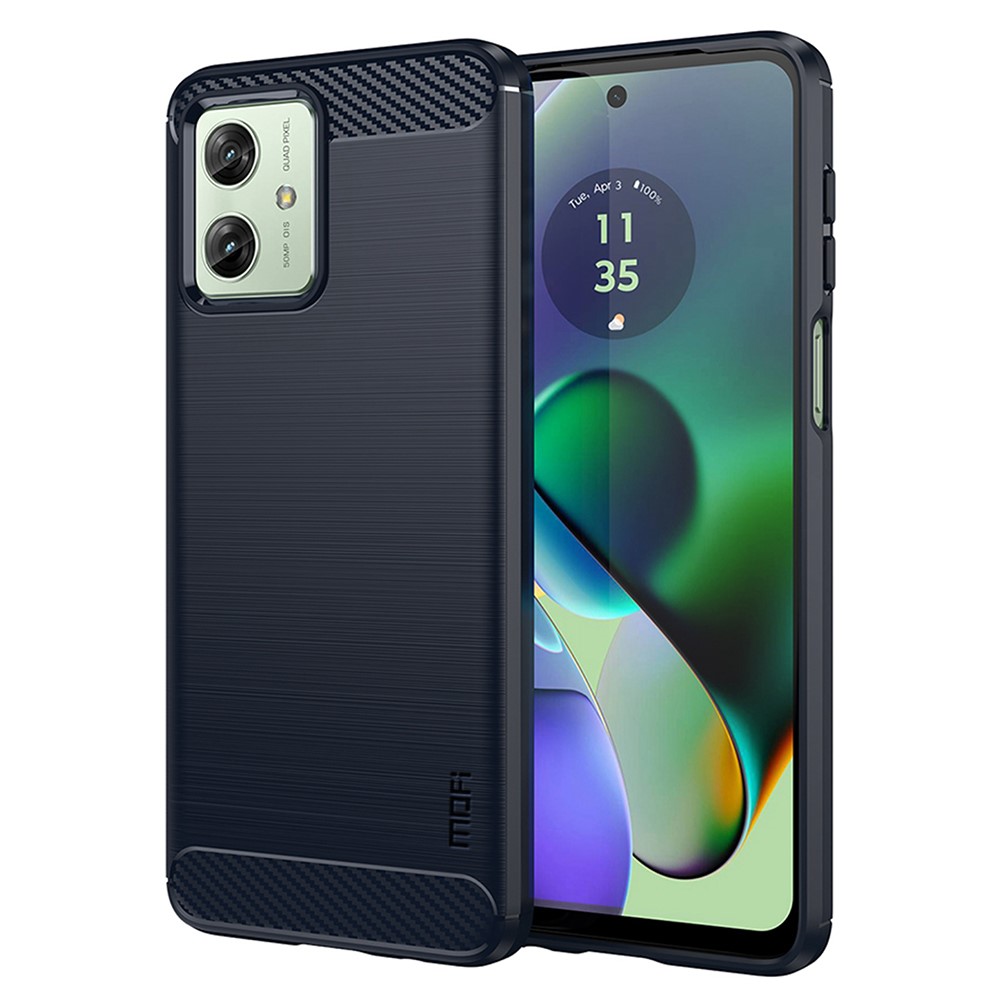 MOFI MOFI Motorola Moto G54 5G Skal Borstad Stål Textur Blå