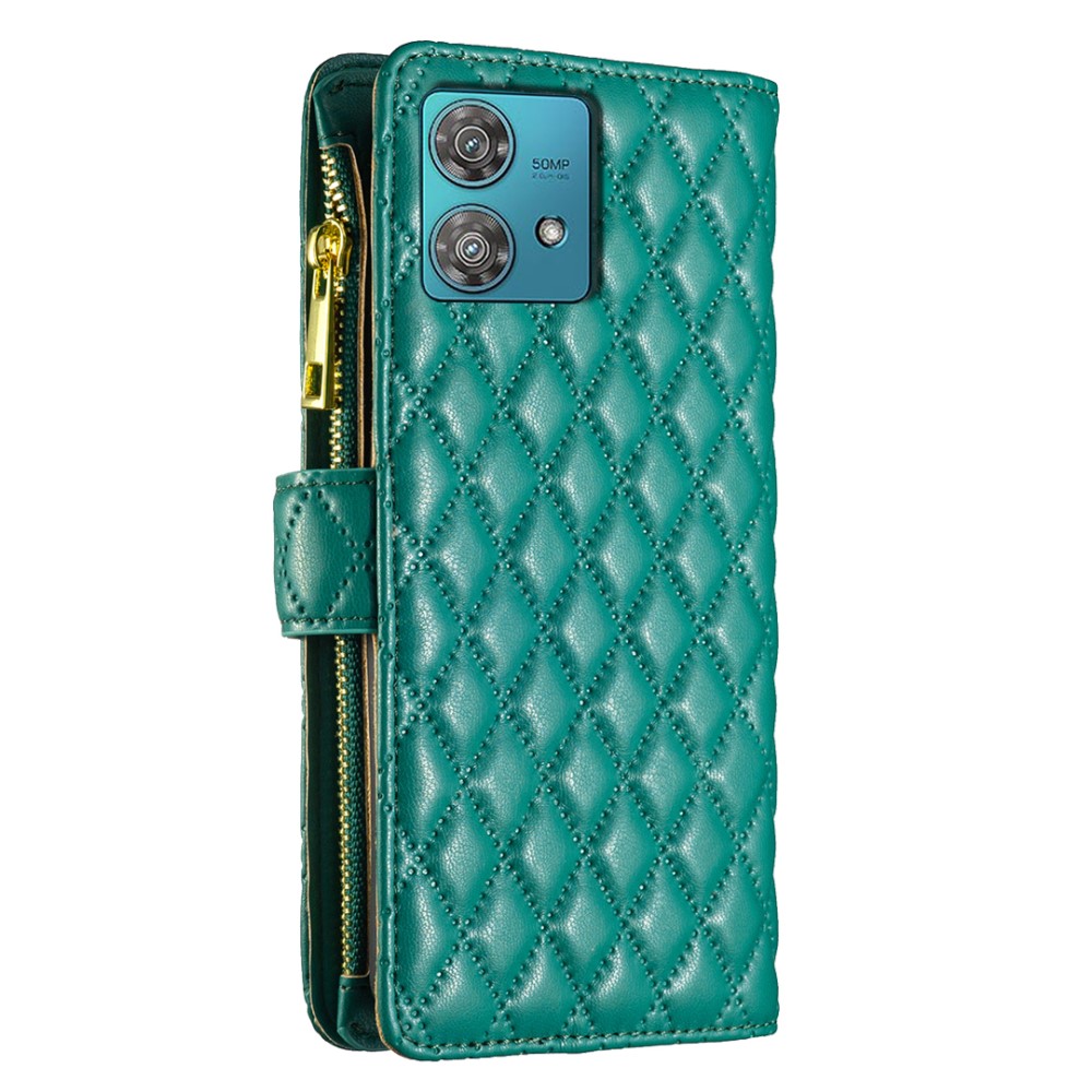 BINFEN BINFEN Motorola Edge 40 Neo 5G Fodral Multifunktionell Diamond Grön