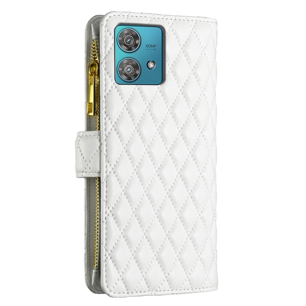  Motorola Edge 40 Neo 5G Fodral Multifunktionell Diamond Vit