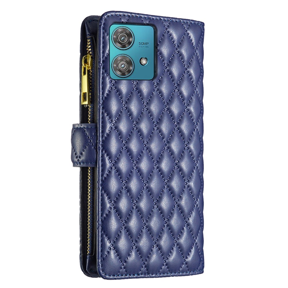 BINFEN BINFEN Motorola Edge 40 Neo 5G Fodral Multifunktionell Diamond Blå