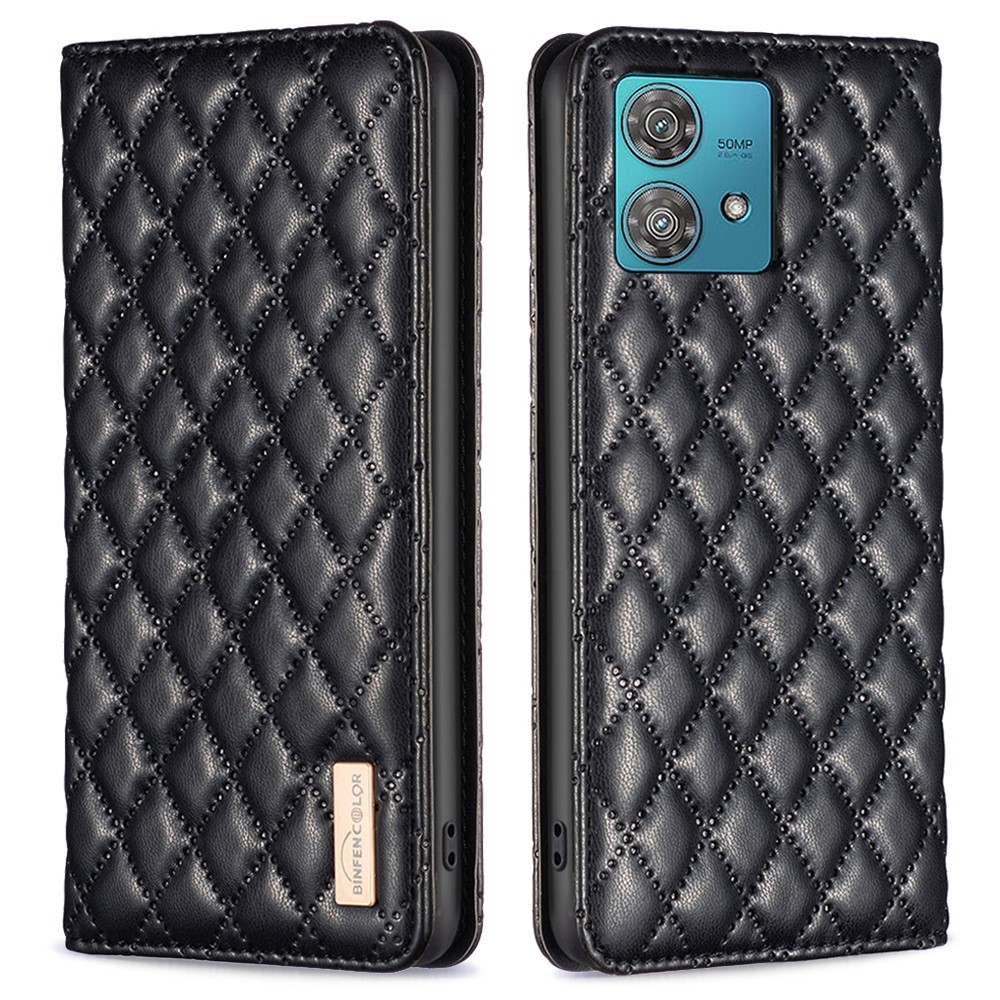 BINFEN BINFEN Motorola Edge 40 Neo 5G Fodral Diamond Flip Svart
