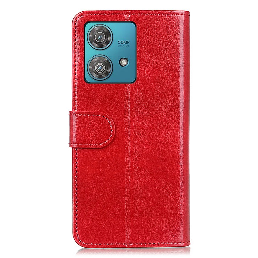  Motorola Edge 40 Neo 5G Fodral Crazy Horse Läder Röd