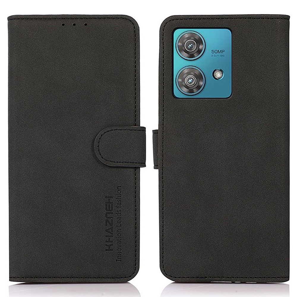 KHAZNEH KHAZNEH Motorola Edge 40 Neo 5G Fodral Retro Läder Svart