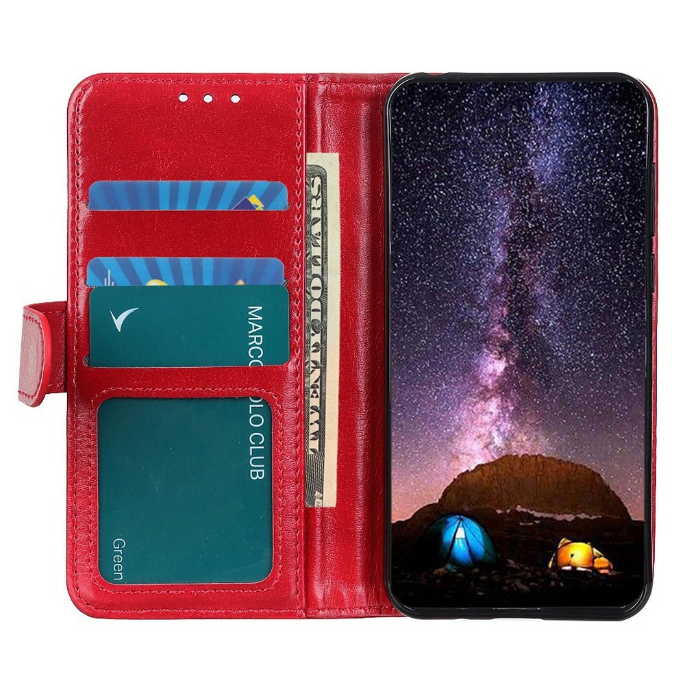  Motorola Moto G54 5G Fodral Crazy Horse Läder Röd