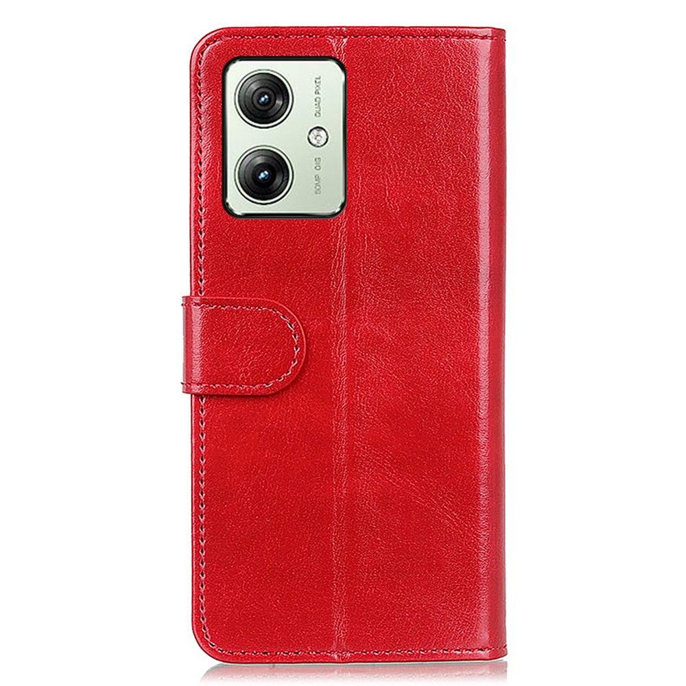  Motorola Moto G54 5G Fodral Crazy Horse Läder Röd