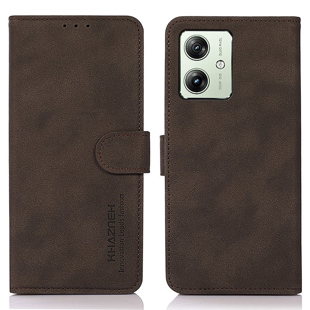 KHAZNEH KHAZNEH Motorola Moto G54 5G Fodral Retro Läder Brun