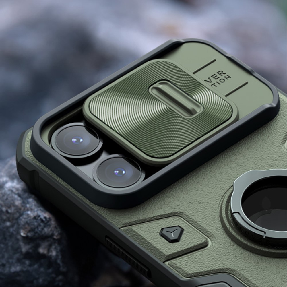 NILLKIN NILLKIN iPhone 15 Pro Max Skal CamShield Armor Ring Grön