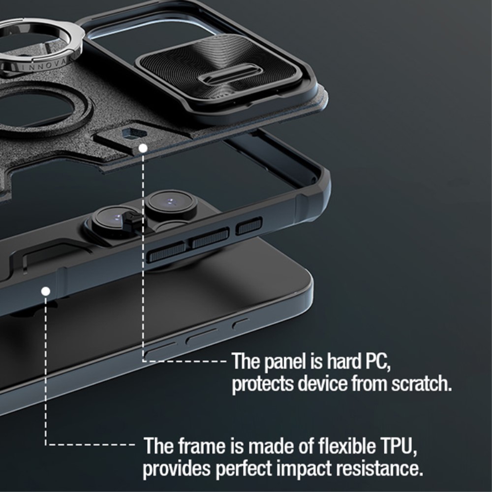 NILLKIN NILLKIN iPhone 15 Pro Max Skal CamShield Armor Ring Grön
