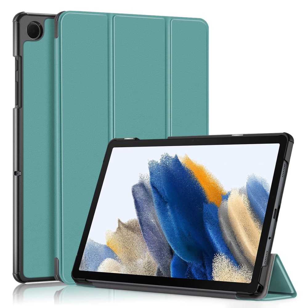  Samsung Galaxy Tab A9 Plus Fodral Tri-Fold PU Läder Svartgrön