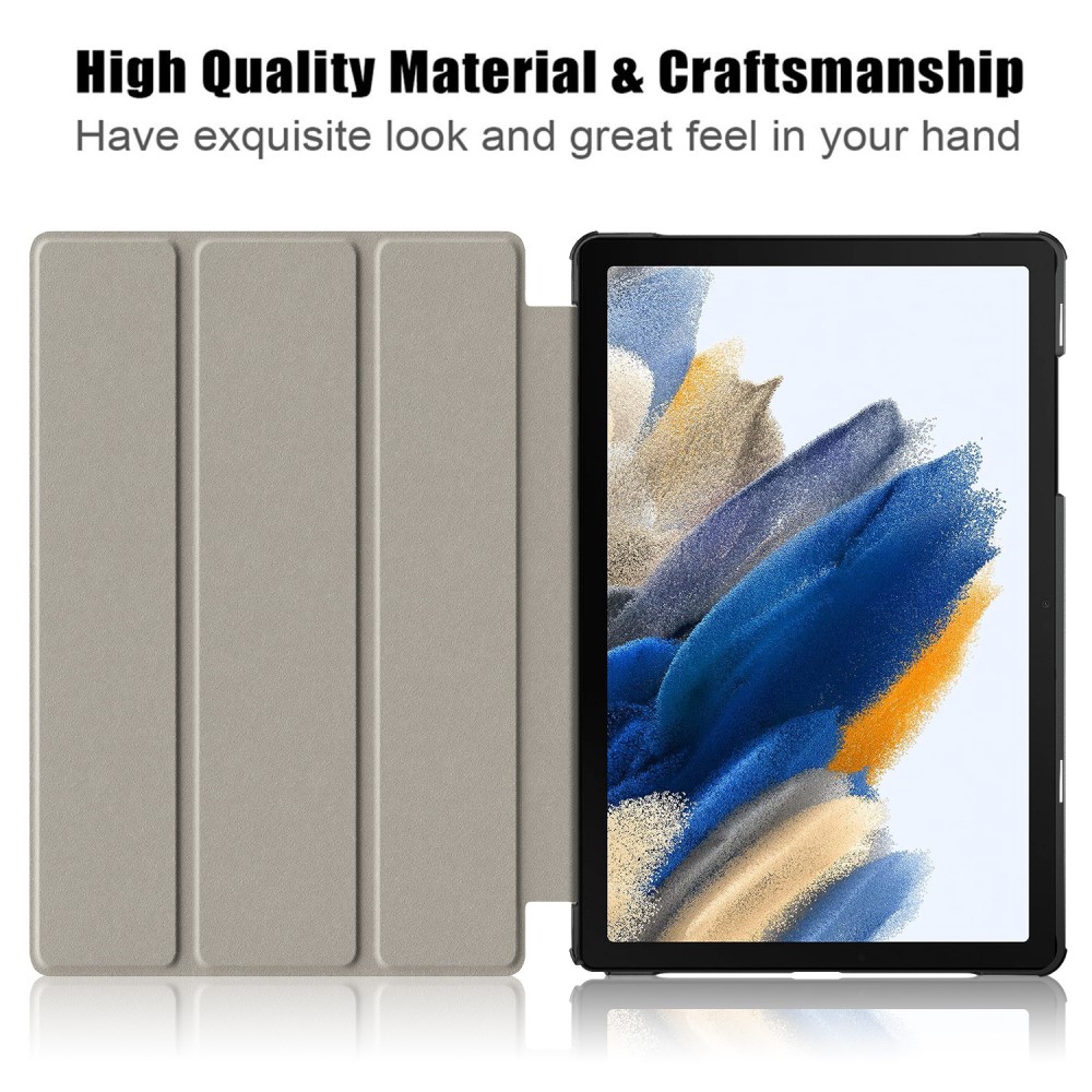  Samsung Galaxy Tab A9 Plus Fodral Tri-Fold PU Läder Svartgrön