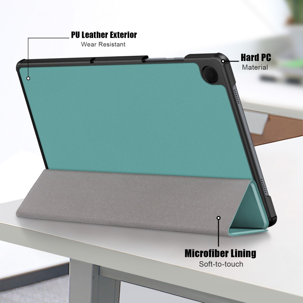  Samsung Galaxy Tab A9 Plus Fodral Tri-Fold PU Läder Svartgrön