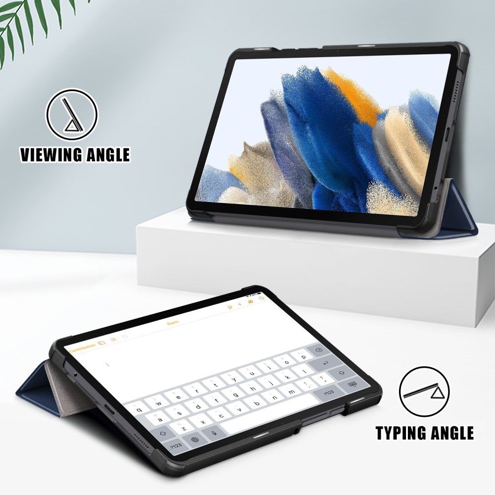  Samsung Galaxy Tab A9 Fodral Tri-Fold PU Läder Blå