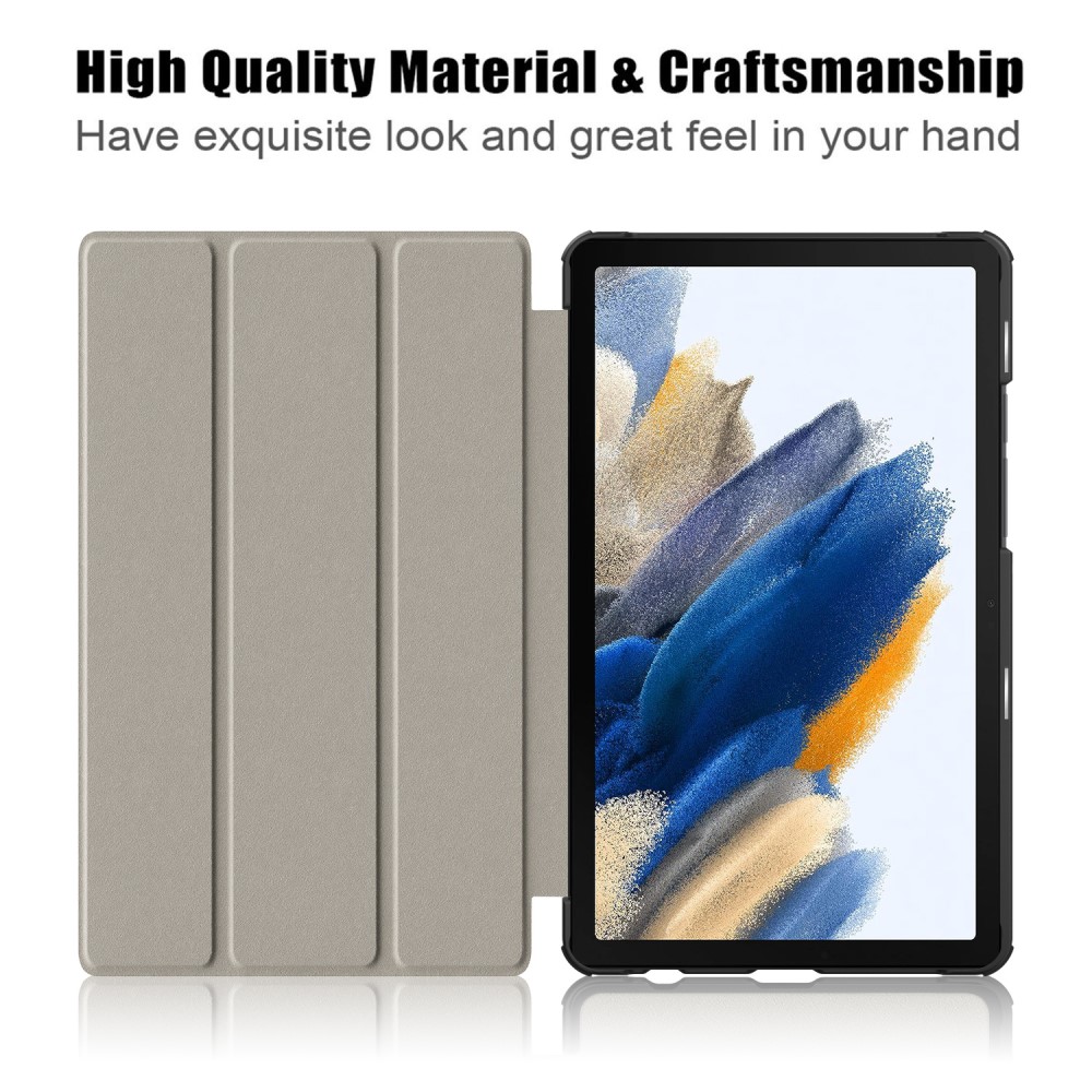  Samsung Galaxy Tab A9 Fodral Tri-Fold PU Läder Röd